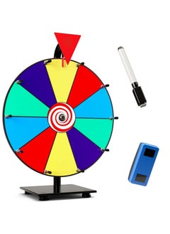 T-Sign 12 Inch Heavy Duty Spinning Prize Wheel 10 Slots Color Tabletop Roulette Spinner Wheel Of Fortune Spin The Wheel With Dry Erase Marker And Eraser Win The Fortune Spin Game For Trade Show, Carnival  - Image 2