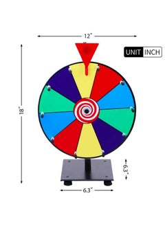 T-Sign 12 Inch Heavy Duty Spinning Prize Wheel 10 Slots Color Tabletop Roulette Spinner Wheel Of Fortune Spin The Wheel With Dry Erase Marker And Eraser Win The Fortune Spin Game For Trade Show, Carnival  - Image 5