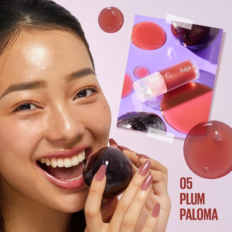 KAJA Juicy Glass Lip Oil - Plum Paloma - Clear Tint Gloss Plumper - Hydrating Lightweight Shine with Vitamin Tree Fruit Oil, Vegan Cruelty-Free 4ml - Image 2