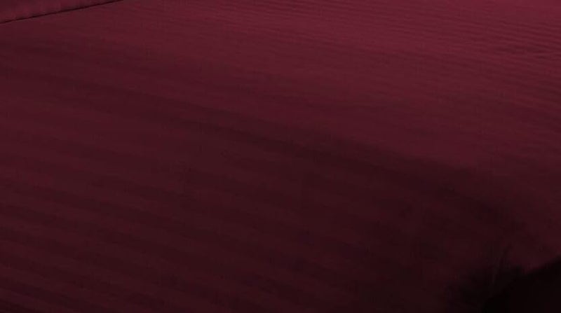Warisi@ Satin Stripe Glace Cotton King Size Duvet Cover II Razai Cover II Quilt Cover II Blanket Cover II Comforter Cover II Dohar for Double Bed with Zipper Closure (90x100 Inch). (Wine) - Image 3