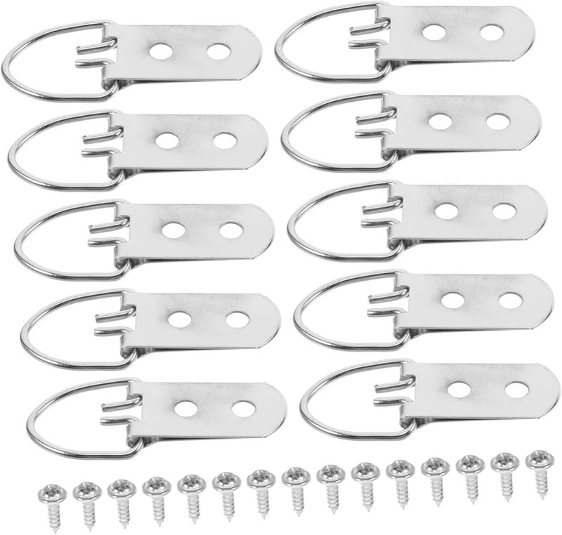 حلقات D ثقيلة لتعليق الصور 12 قطعة لتثبيت الأعمال الفنية والمرايا وزخارف الحائط بأمان - Image 1