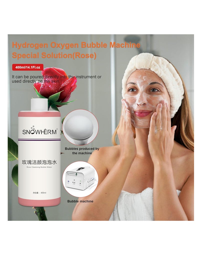 Elitzia ELitzia Oxygen Bubble Machine Special 400ml/13.5Fl.oz Rose Beauty Bubble Solution for Deep Facial Cleaning Moisturizing and Oil Control Water Element Essence Bubble Liquid ETD061(Rose) - Image 2
