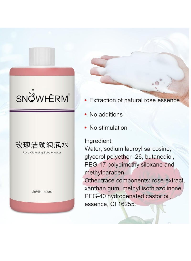 Elitzia ELitzia Oxygen Bubble Machine Special 400ml/13.5Fl.oz Rose Beauty Bubble Solution for Deep Facial Cleaning Moisturizing and Oil Control Water Element Essence Bubble Liquid ETD061(Rose) - Image 3