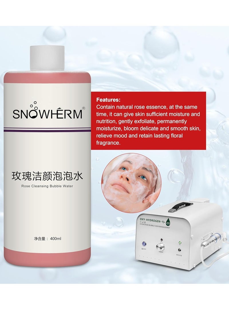 Elitzia ELitzia Oxygen Bubble Machine Special 400ml/13.5Fl.oz Rose Beauty Bubble Solution for Deep Facial Cleaning Moisturizing and Oil Control Water Element Essence Bubble Liquid ETD061(Rose) - Image 4
