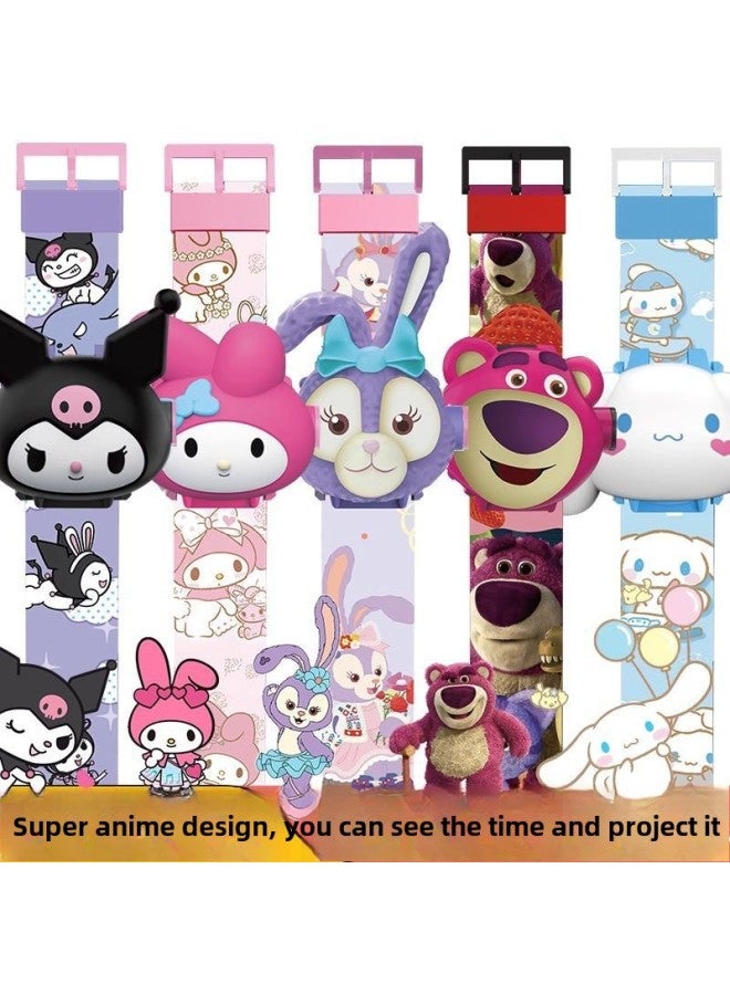 Ottello Children's Projection Watch Zeta Jedman Kindergarten Primary School Students Luminous Time And Date Electronic Watch-Color:Pp Yugui Dog ]-Specifications:opp Bag  - Image 2