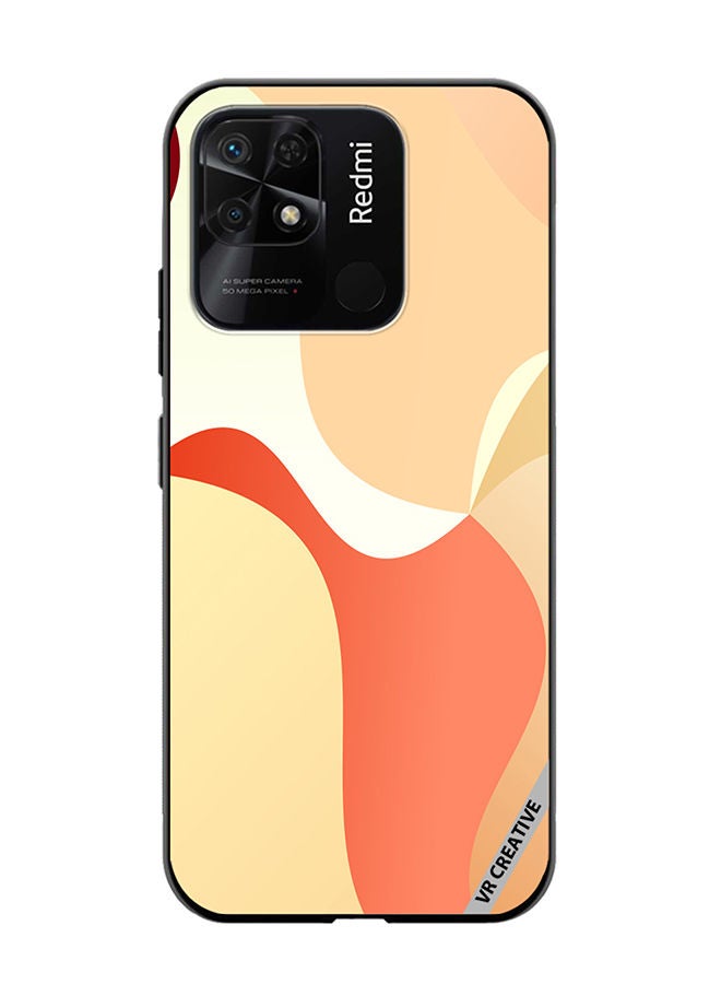 VR CREATIVE Protective Case Cover For Xiaomi Redmi 10C Light Orange Abstract Cambered Design Multicolour - Image 1