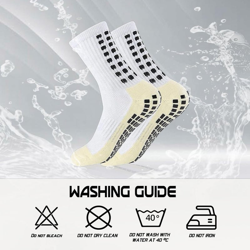 Yufree Men's Soccer Socks Anti Slip Non Slip Grip Pads for Football Basketball Sports Grip Socks, 4 Pair - Image 5