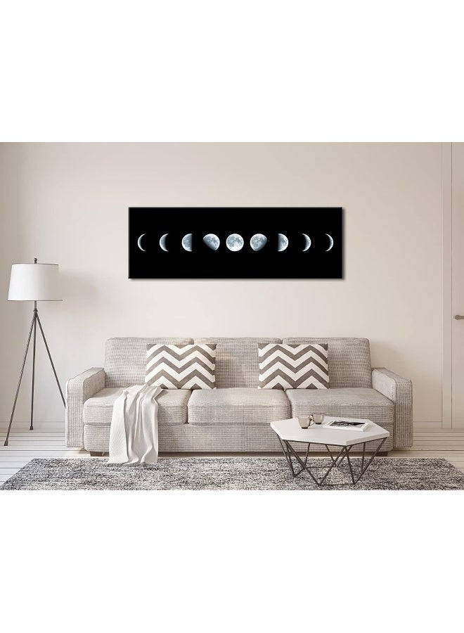 Pyradecor Large Abstract Space Black and White Canvas Prints Wall Art Pictures Paintings for Living Room Bedroom Home Decorations Modern Landscape Giclee Artwork - Image 3