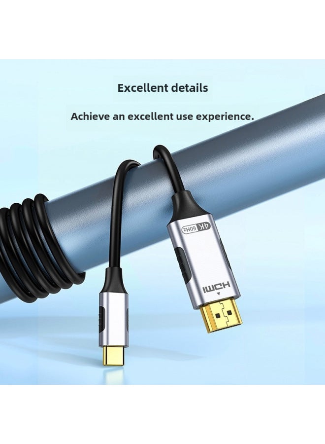 نيوترل كابل محول من Type-C إلى HDMI، كابل شاشة متطابقة بدقة 4K للهاتف المحمول والكمبيوتر، كابل تحويل من Type-C إلى HDMI - Image 2
