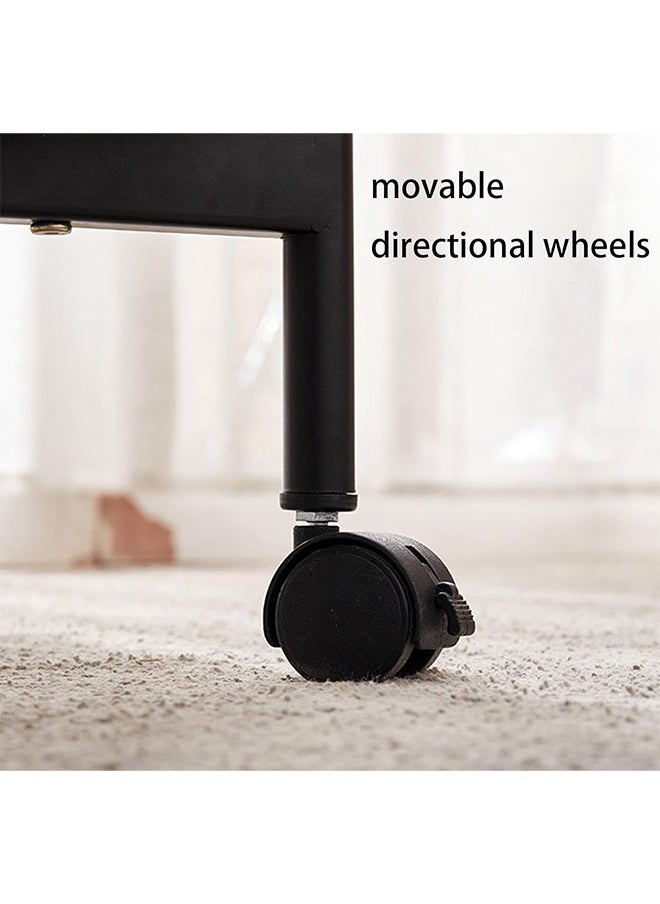 DAREU - End Table with Rolling Wheels,Movable Small Coffee Table 2 Layers Small Trolley,Nordic Style Living Room Trolley Suitable for Use in The Living Room Bedroom Office (Walnut) - Image 1