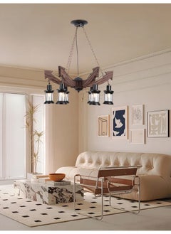 Best Power Rustic 6-Light Chandelier – Model 6617-6 | Vintage Farmhouse Design | Adjustable 60cm Chain | E27 Base (Bulbs Not Included)  - Image 1
