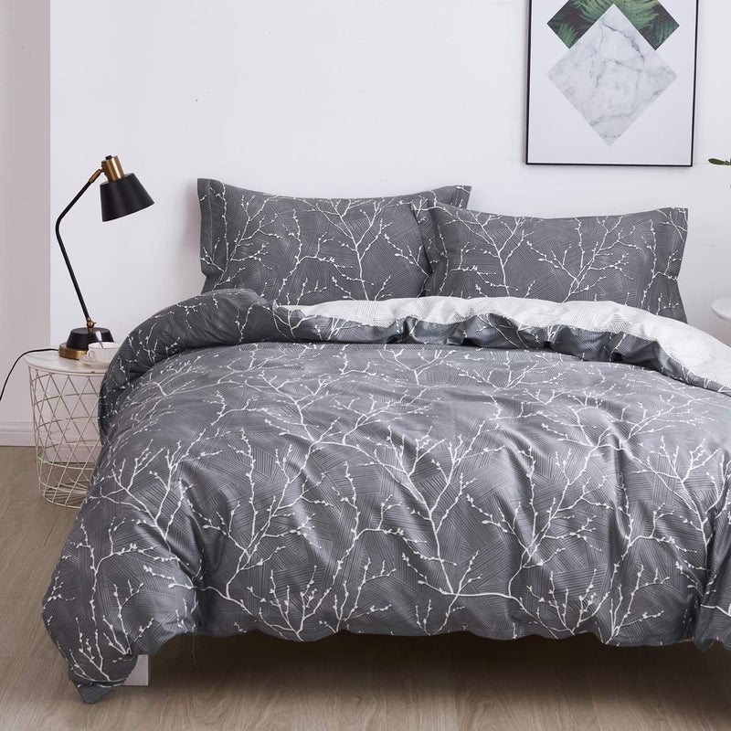 OAITE Duvet Cover Set,100% Cotton Comforter Cover with Floral Pattern Duvet Cover Set,Soft Bedding Set Includes with 3 Piece (2 Pillow Shams,1 Duvet Cover) - Image 1