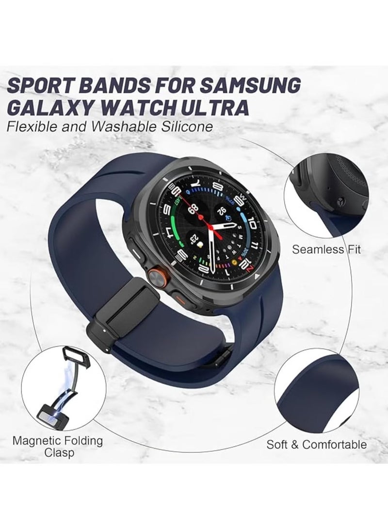 TIGER - Magnetic Band Compatible with Samsung Galaxy Watch 7 Ultra 2024 – Silicone Sports Strap, D-Buckle Replacement, No Gap Design, Magnetic Closure, Stylish and Comfortable Band for Men & Women - Image 1