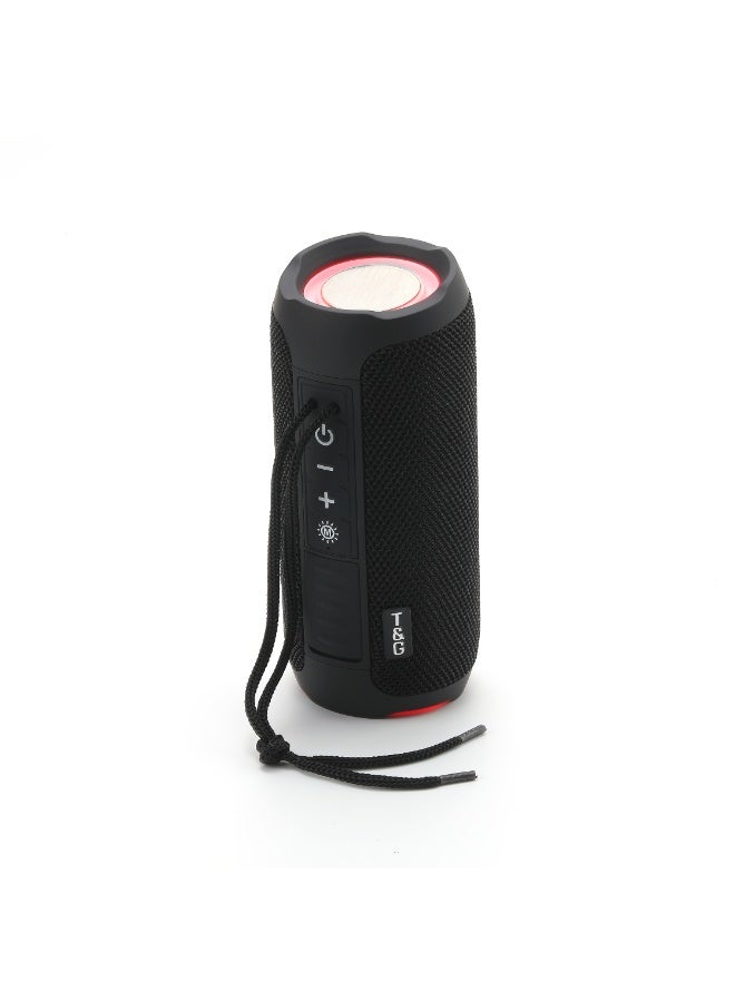T&G 227 Portable Bluetooth Speaker, Wireless Outdoor Speaker with Deep Bass, LED Light, Rechargeable Battery, Compact Travel Speaker for Mobile Phones, Black Black - Image 1