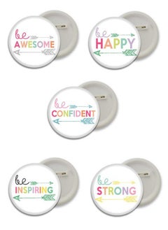 D2c D2C® Plastic Motivational Quotes Round Pin Button Badge - Perfect for Boys, Girls, Men & Women Trendy Batches for Bags, Backpacks Ideal Birthday Gift, Party Favor Size 58mm Multicolor Pack of 5 D1  - Image 1
