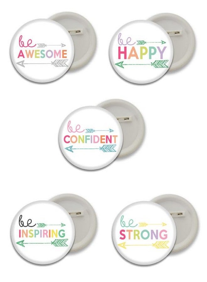 D2C® Plastic Motivational Quotes Round Pin Button Badge - Perfect for Boys, Girls, Men & Women Trendy Batches for Bags, Backpacks Ideal Birthday Gift, Party Favor Size 58mm Multicolor Pack of 5 D1 - Image 1
