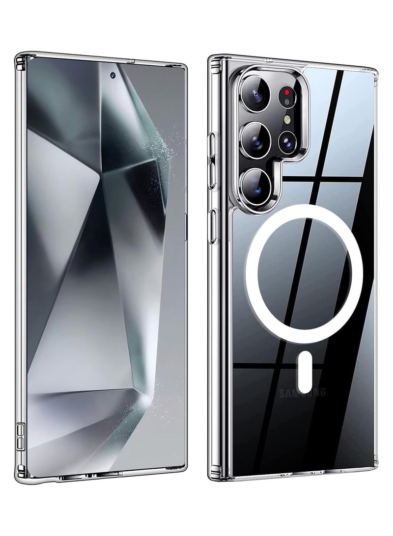 Y&D MagSafe Case for Samsung Galaxy S24 Ultra 5G 2024, Magnetic Cover Compatible with MagSafe, Hard Back Slim Shockproof Bumper, Support Wireless Charging Clearmper, Support Wireless Charging - Image 1