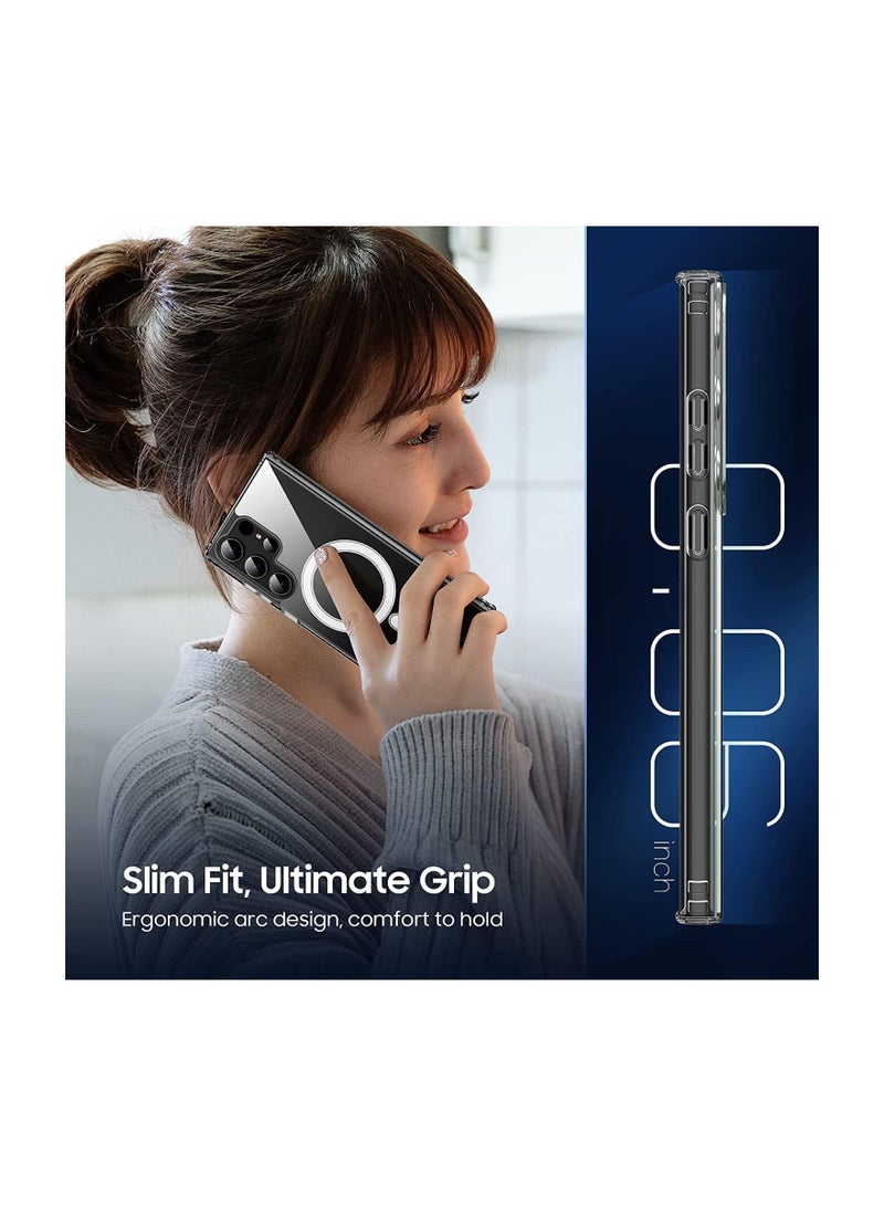 Y&D MagSafe Case for Samsung Galaxy S24 Ultra 5G 2024, Magnetic Cover Compatible with MagSafe, Hard Back Slim Shockproof Bumper, Support Wireless Charging Clearmper, Support Wireless Charging - Image 3