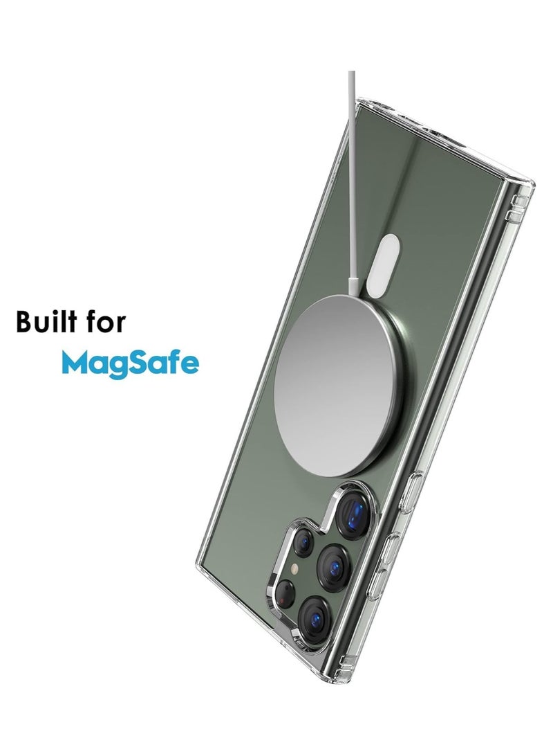 Y&D MagSafe Case for Samsung Galaxy S24 Ultra 5G 2024, Magnetic Cover Compatible with MagSafe, Hard Back Slim Shockproof Bumper, Support Wireless Charging Clearmper, Support Wireless Charging - Image 2