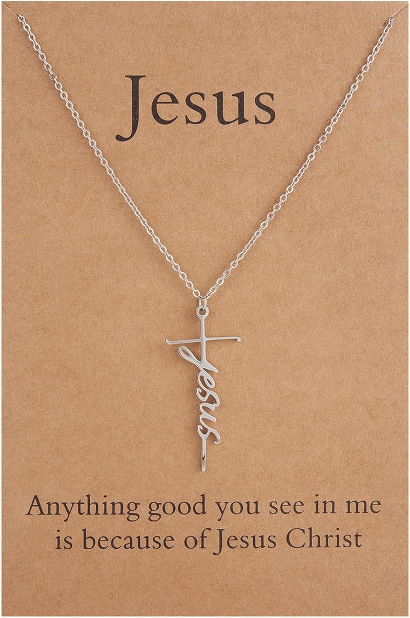 Lcherry Faith Cross Pendant Necklace for Women Religious Christian Jewelry Mother's Day Gifts for Women - Image 1