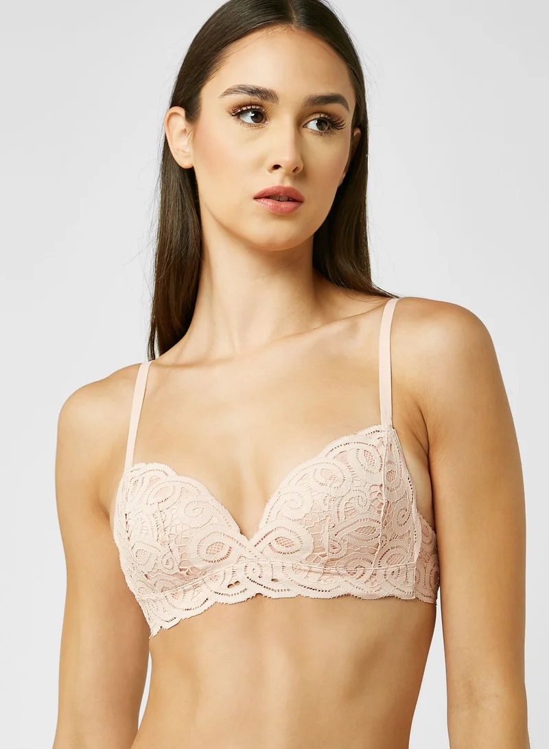 ELLA Lace Detail Push Up Bra & Hipster Brief Set