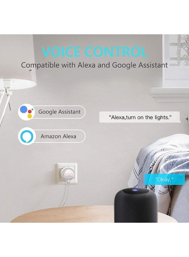 Tichondrius WiFi Smart Plug,16A Smart Outlet Plug Socket Compatible with Alexa, Mini Socket with Remote Control & Voice Control with Electricity Statistics Timer Function, No Hub Required (1 PACK) - Image 3