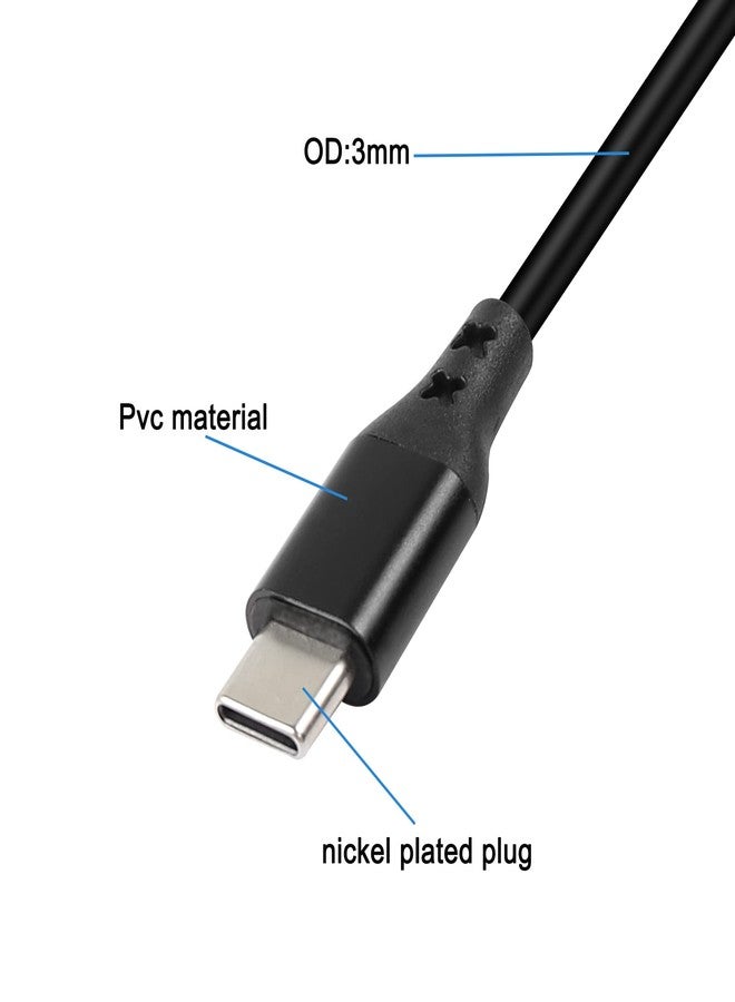 XMSJSIY كابل شحن USB Type C PD Pigtail كابل تمديد نقل البيانات سلك عاري 6 أنوية 5A CC1 CC2 شحن سريع مزود طاقة لـ DIY 18AWG-1.2M/2pcs - Image 4