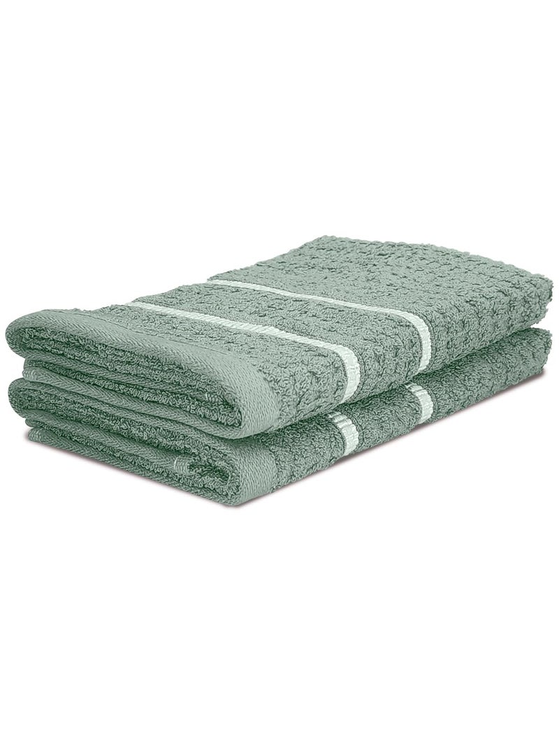 BIANCA Extra Plush Turkish Terry Towels -2pc Hand Towel Set (Mint-Tea) | 480 GSM l 100% Cotton Towel | Hand Towel, Gym Towel for Men Workout Solid-sage - Image 3