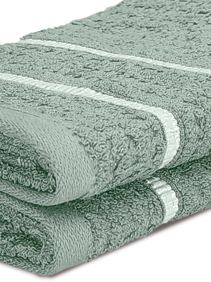 BIANCA Extra Plush Turkish Terry Towels -2pc Hand Towel Set (Mint-Tea) | 480 GSM l 100% Cotton Towel | Hand Towel, Gym Towel for Men Workout Solid-sage - Image 4