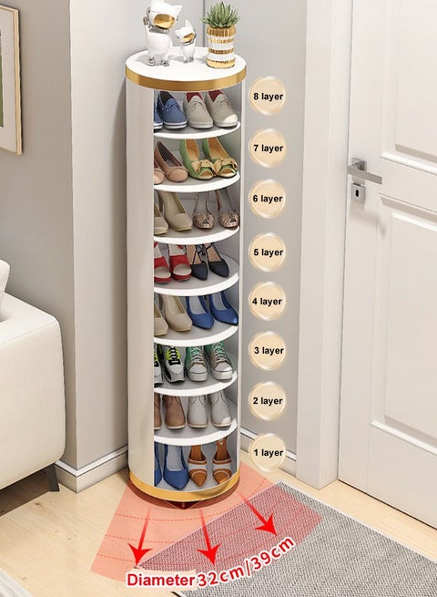 Shoe Organizer Rotating Closet Rack Revolving Shoe Wooden Shoe