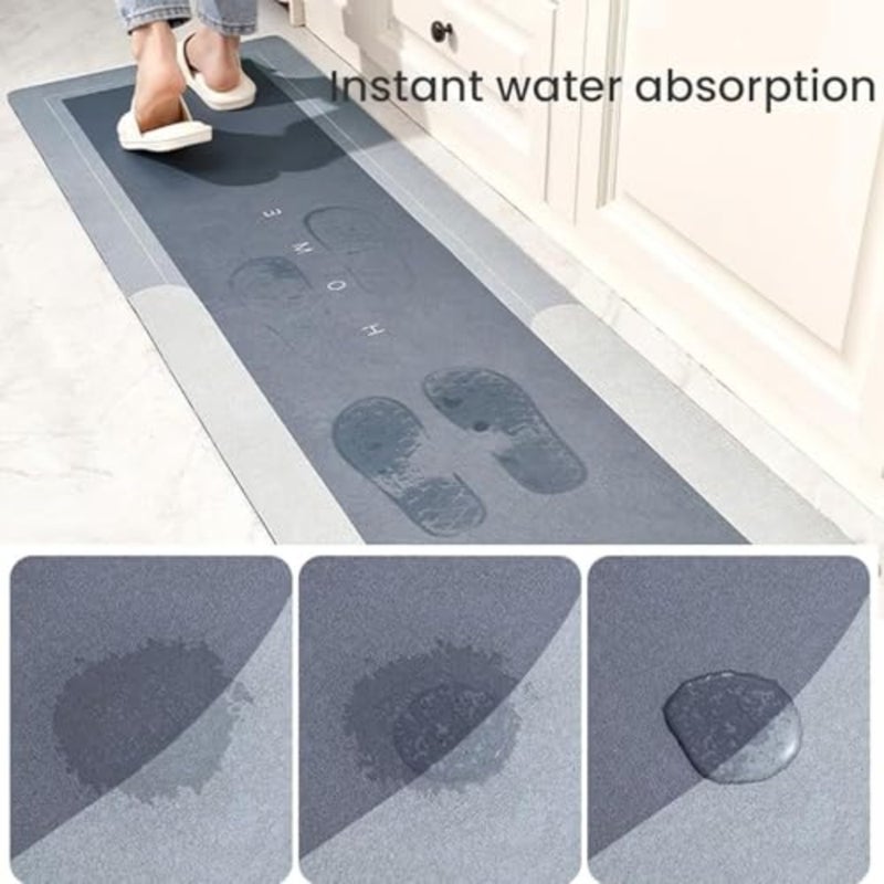 120x40cm+60x40cm Kitchen Floor Mats, 2 Pcs Kitchen Mat, Water Absorbent and Quick Drying Kitchen Rugs, Non-slip Kitchen Carpets, Super Absorbent Floor Mat for Home Kitchen - Image 3
