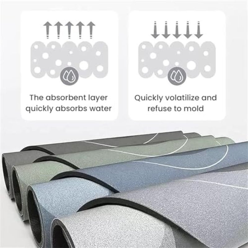 120x40cm+60x40cm Kitchen Floor Mats, 2 Pcs Kitchen Mat, Water Absorbent and Quick Drying Kitchen Rugs, Non-slip Kitchen Carpets, Super Absorbent Floor Mat for Home Kitchen - Image 5