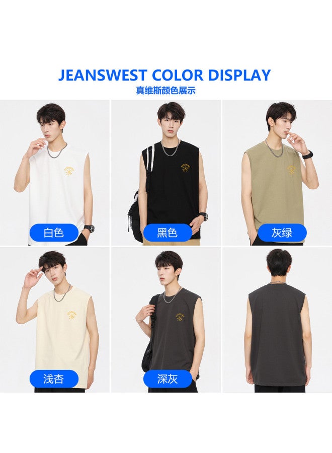 Jeanswest Men's Sleeveless Undershirt - Summer Casual Tank Top, Loose Fit Sport Vest, Thin & Breathable Comfortable Undershirt For Men - Image 3