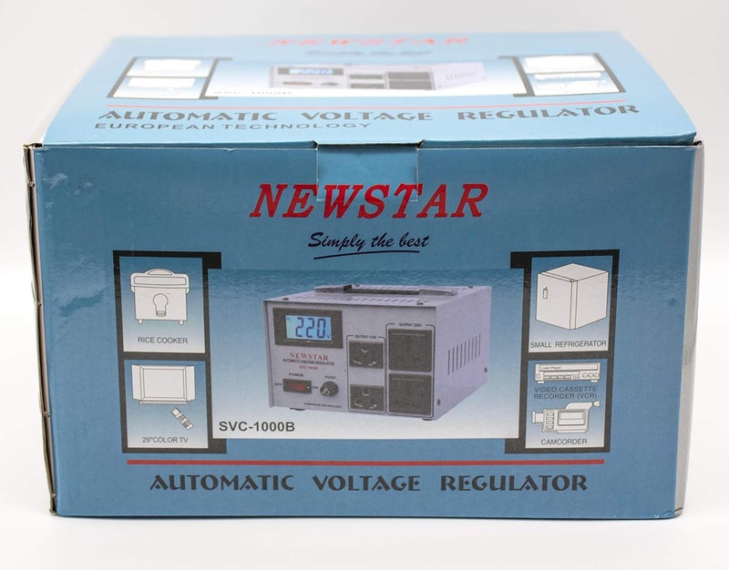 نيوستار NEWSTAR SVC-1000 منظم طاقة ومثبت جهد. شاشة LCD إلخ، 1000 VA /750 واط. هذا المنتج هو مثبت منزلي عالي الدقة من نوع المحرك المؤازر. استهلاك طاقة منخفض 50/60 هرتز - Image 3