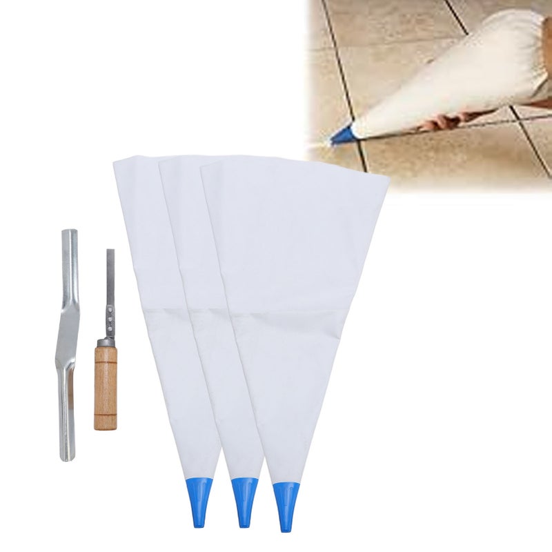 Tile Grout Masonry Mortar Bag with Brick Jointer and Tuck Pointer Reusable Easy To Clean Cement Sealer Bag Piping Bag - Image 5