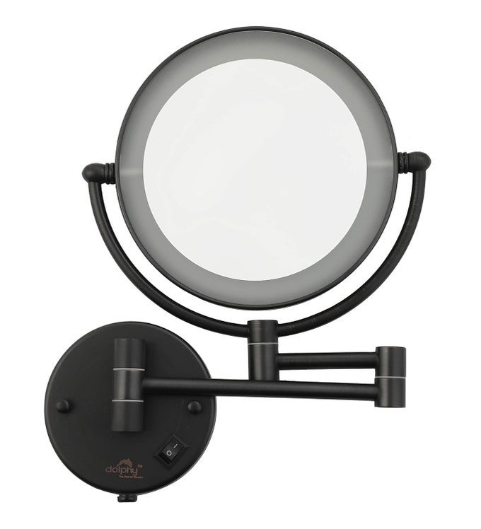 5X LED MAGNIFYING SHAVING MAKEUP MIRROR 8 INCH BLACK