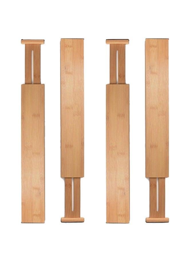 4-Piece Creative Expandable Telescopic Drawer Brown 60x10x15centimeter  - Image 1