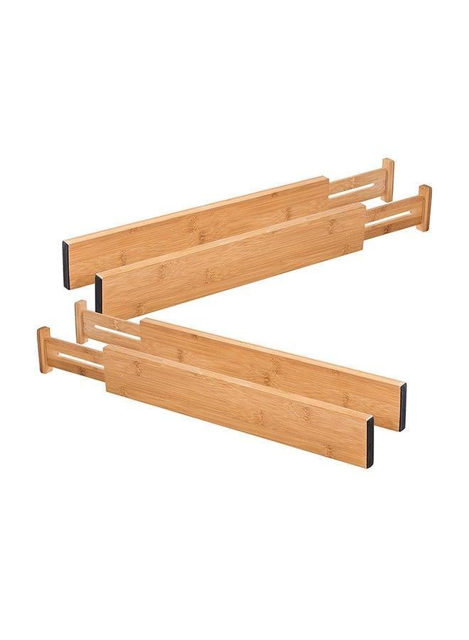 4-Piece Creative Expandable Telescopic Drawer Brown 60x10x15centimeter  - Image 2
