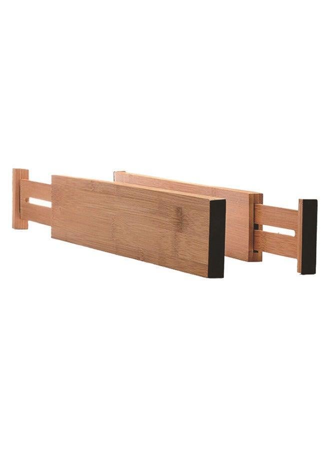 4-Piece Creative Expandable Telescopic Drawer Brown 60x10x15centimeter  - Image 4