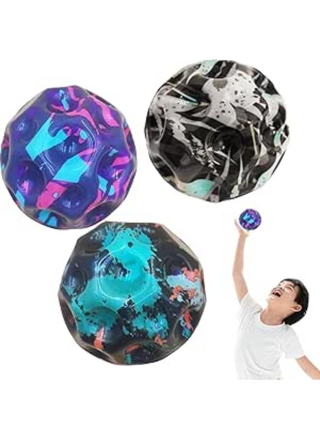 Generic YKHSUAOU Pack of 3 Moon Ball, Astro Jump Ball, Rubber Ball Space Ball, Bounce Ball Bouncing Ball for Children, Moon Ball High Jumping, High Bounce Hole Ball, Moon Ball, Lava Ball, Moon Ball High 