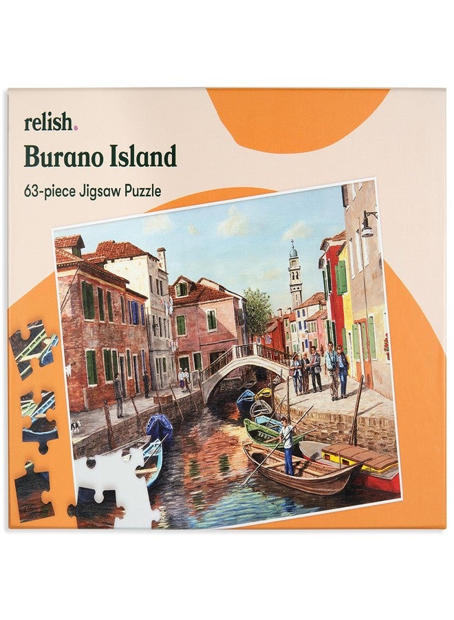 Relish Large Piece Puzzles for Seniors, 63 Piece Burano Island (Venice) Jigsaw Puzzle, Dementia Products for Elderly - Image 1