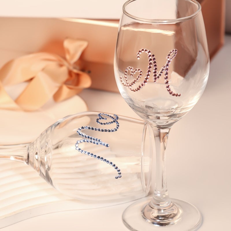 Light Green Diamond Champagne Wedding Flute Wine Glass With Your Name Gift For Bride And Groom - Image 2