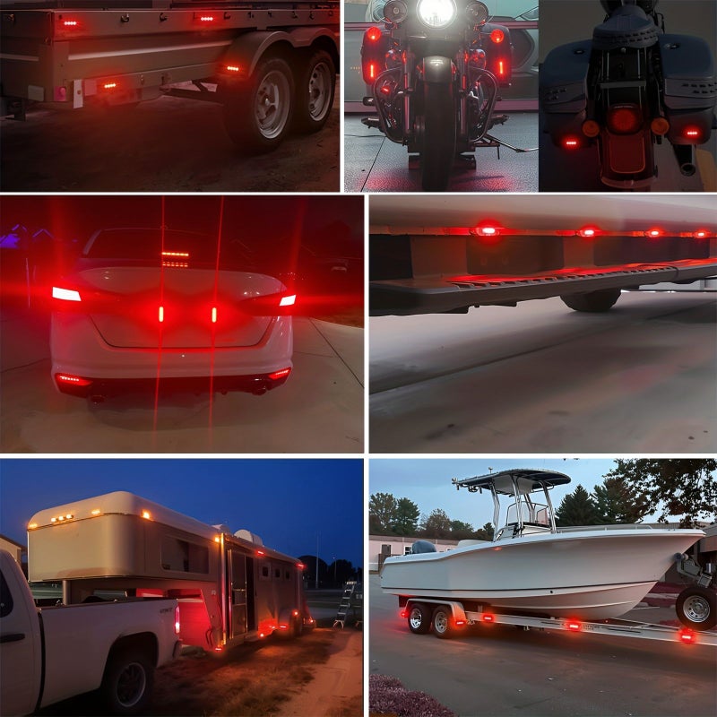 2Pcs White LED Car Truck Side Marker Lights 12 24V Smoked Shell - Image 5