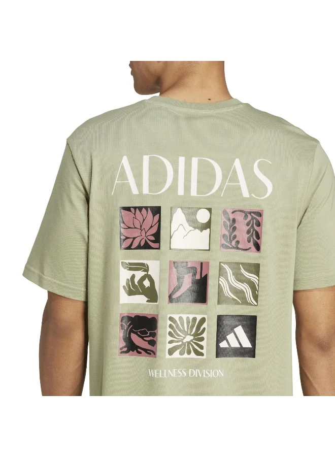 adidas adidas M Wellness Ss T Green Training T-Shirts XS