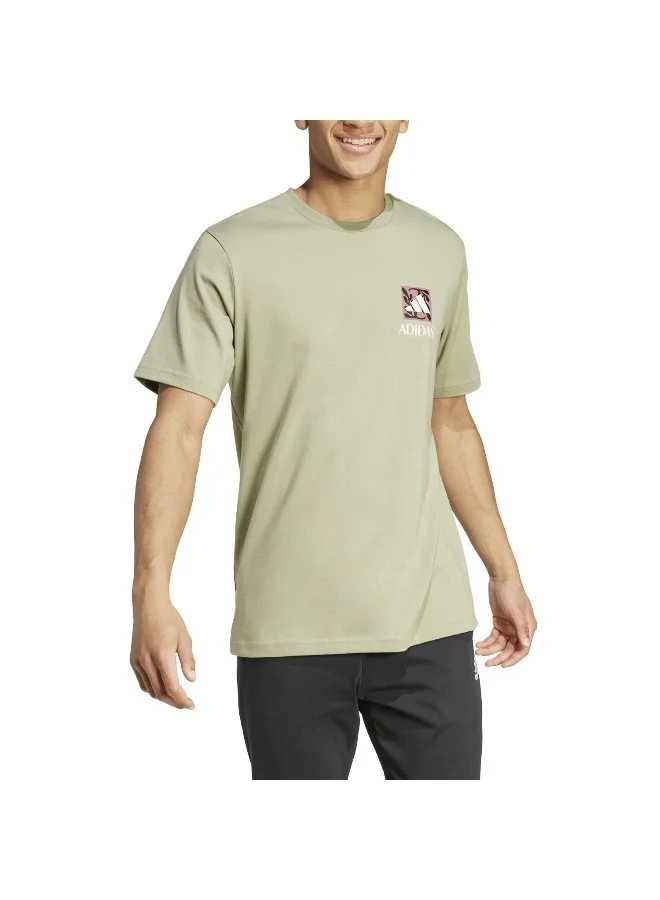 adidas adidas M Wellness Ss T Green Training T-Shirts XS