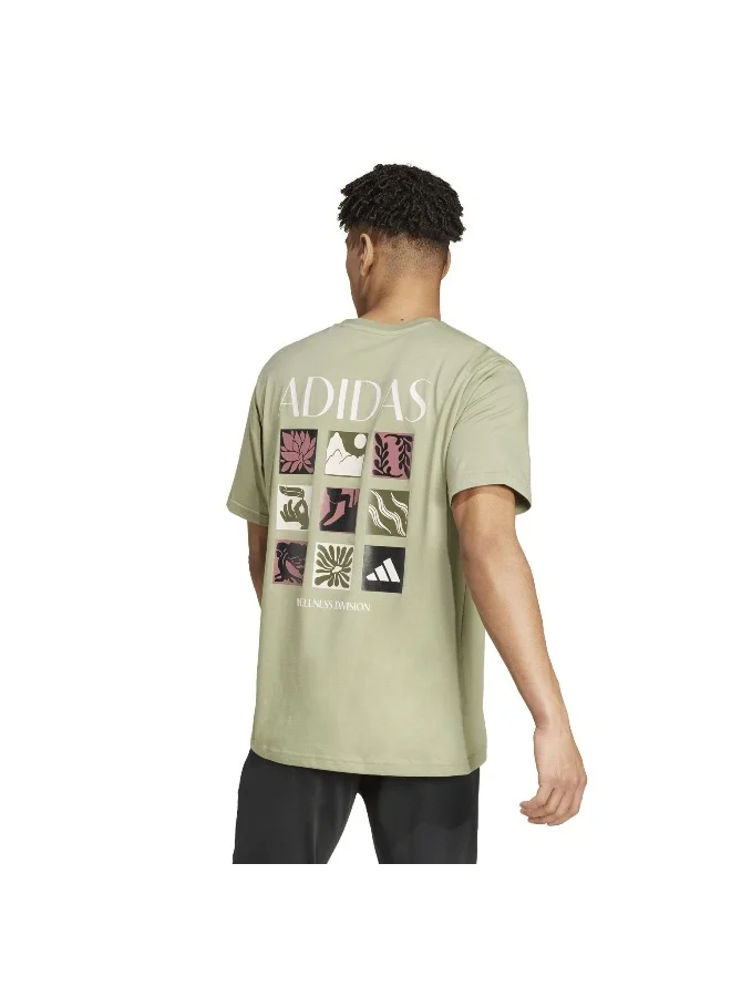 adidas adidas M Wellness Ss T Green Training T-Shirts XS
