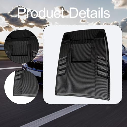 Automaze Universal Car Hood Scoop Vent – Air Intake Grille Bonnet Trim Cover, Turbo Hood Vent Decoration Accessory (Carbon Black) - Image 3