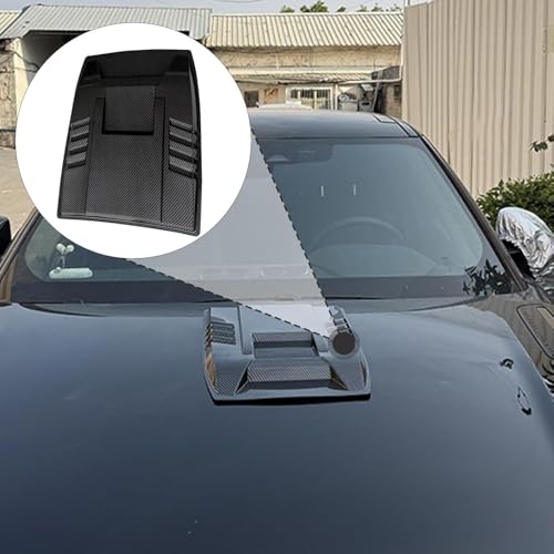 Automaze Universal Car Hood Scoop Vent – Air Intake Grille Bonnet Trim Cover, Turbo Hood Vent Decoration Accessory (Carbon Black) - Image 2