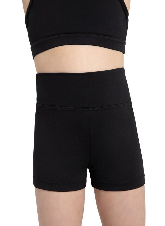 Capezio Big Girls' Team Basic High Waisted Short - black - Large - Image 1