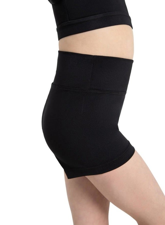Capezio Big Girls' Team Basic High Waisted Short - black - Large - Image 2